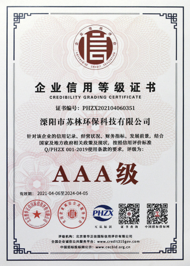 企業(yè)信用等級(jí)證書